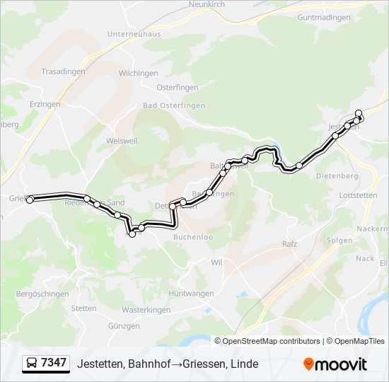 7347 Bus Line Map