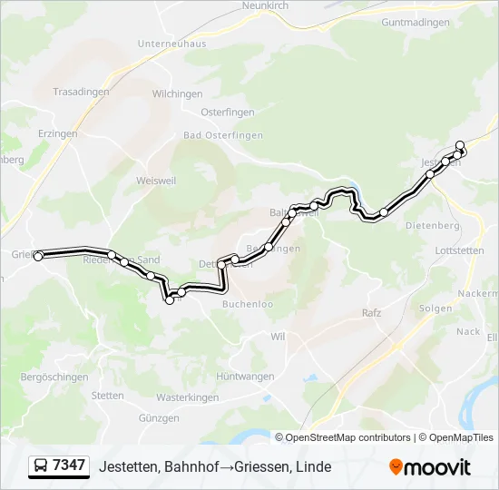 Plan de la ligne 7347 de bus