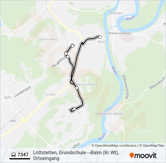 7347 Bus Line Map