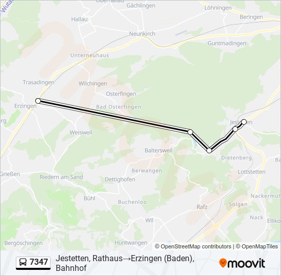 Plan de la ligne 7347 de bus