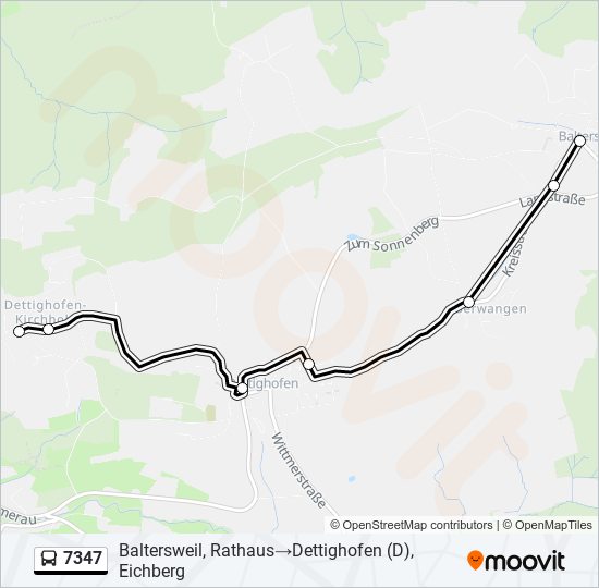 Plan de la ligne 7347 de bus