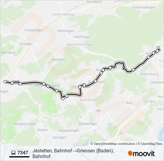 Plan de la ligne 7347 de bus