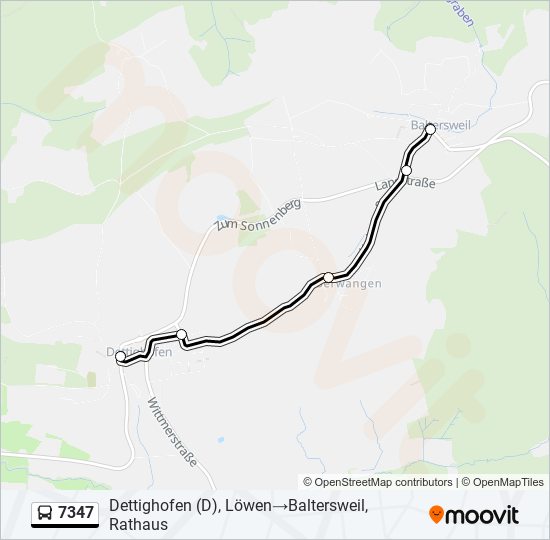 Plan de la ligne 7347 de bus