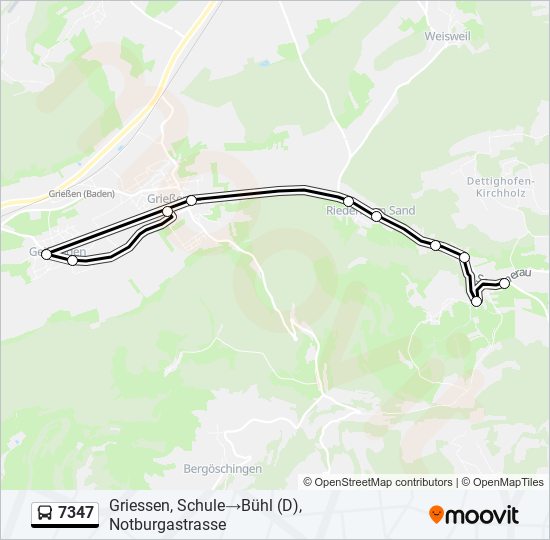 Plan de la ligne 7347 de bus