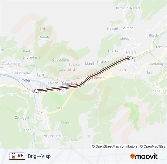 RE train Line Map