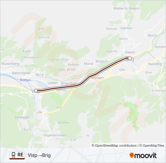 RE Train Line Map