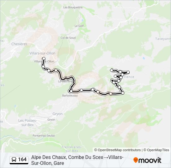 164 Bus Line Map