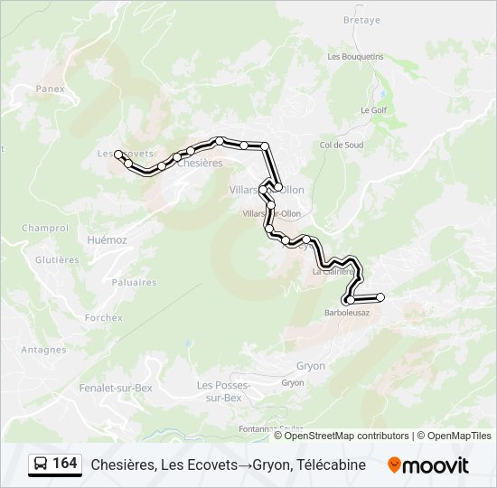 164 Bus Line Map
