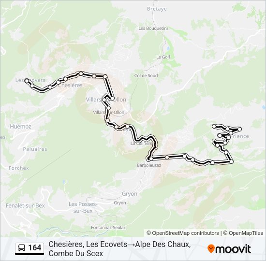 164 Bus Line Map