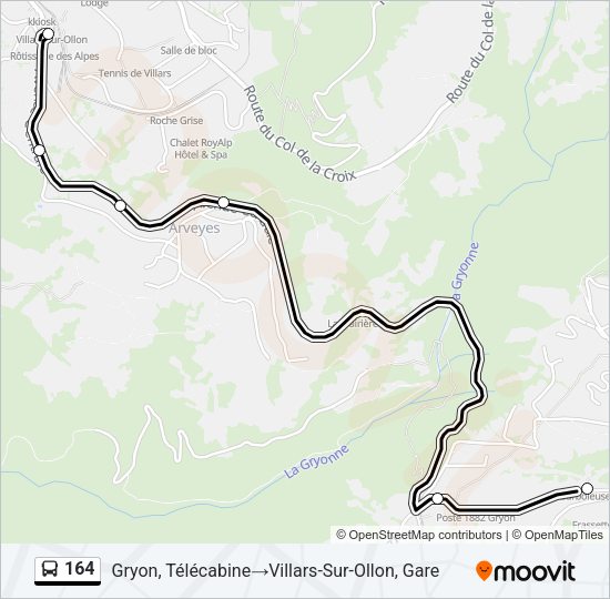 164 Bus Line Map
