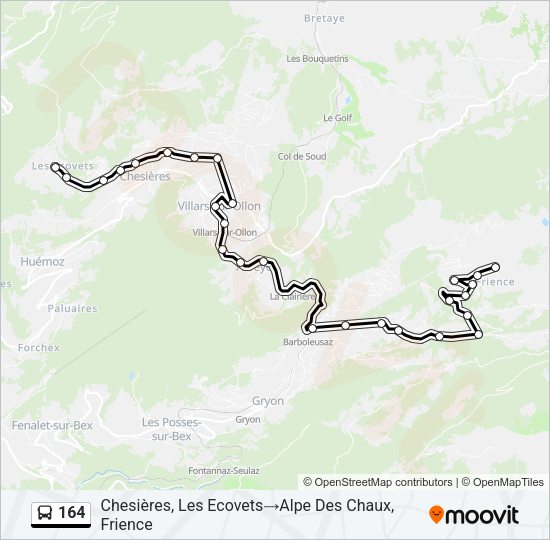 164 Bus Line Map
