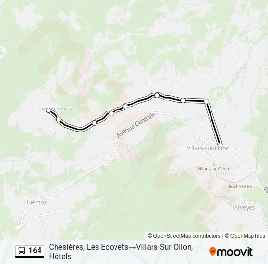 164 Bus Line Map