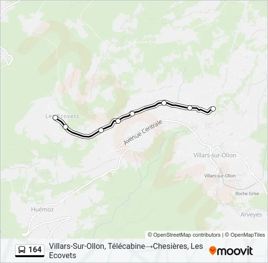 164 Bus Line Map