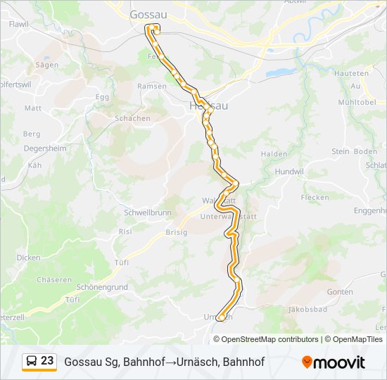 23 Bus Line Map