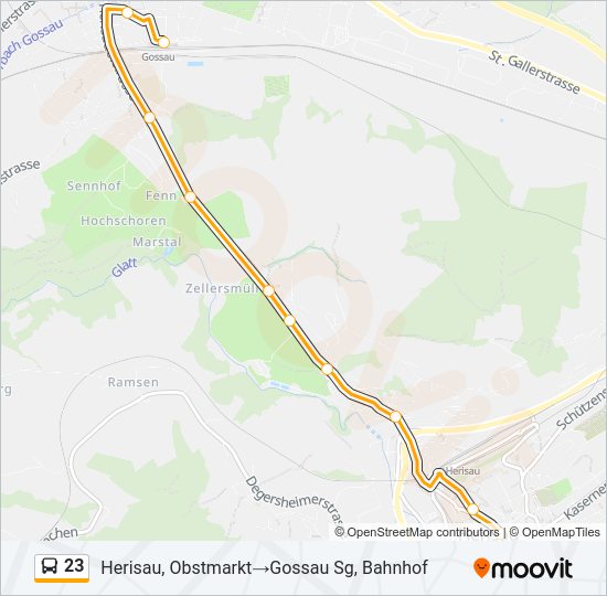 23 Bus Line Map