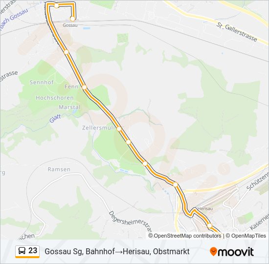 23 Bus Line Map