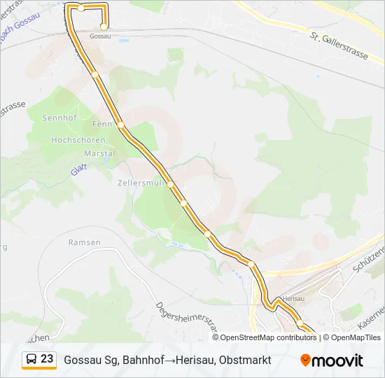 23 Bus Line Map