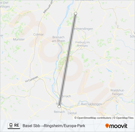 RE Train Line Map