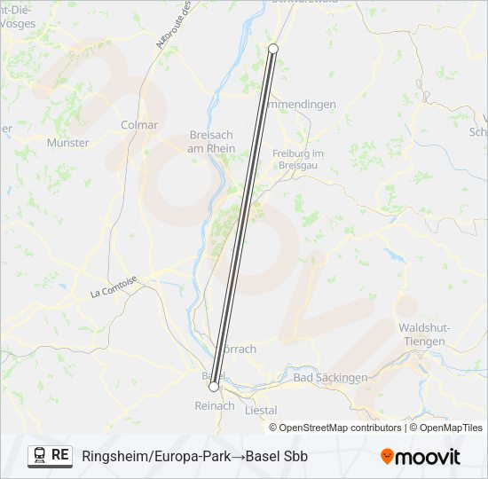 RE Train Line Map