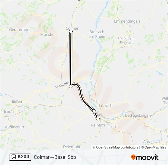 K200 Bus Line Map