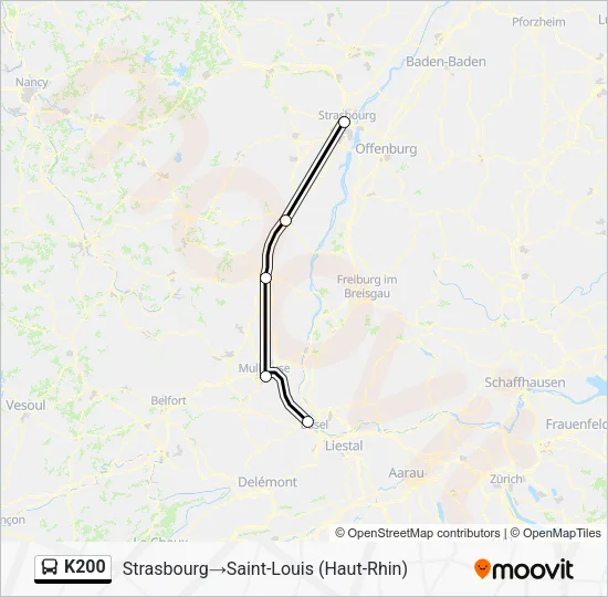K200 Bus Line Map
