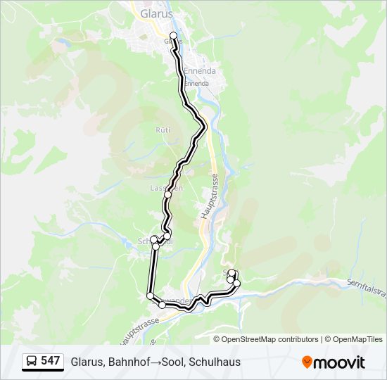 547 Bus Line Map