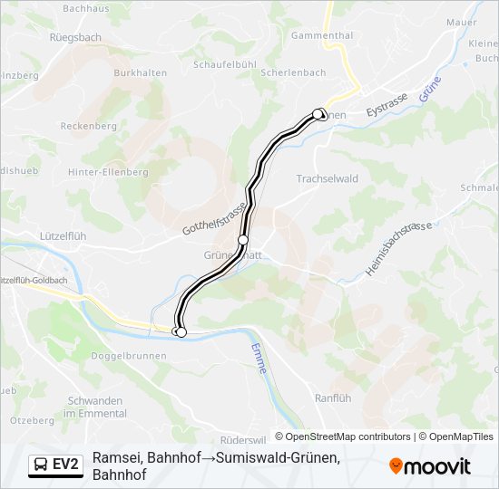 EV2 Bus Line Map