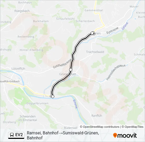 EV2 Bus Line Map