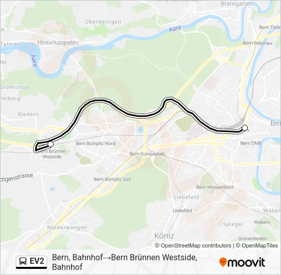 EV2 Bus Line Map