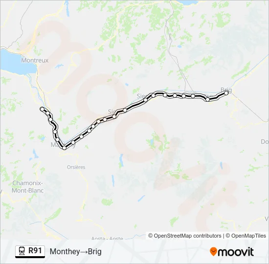 R91 Train Line Map