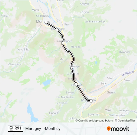 R91 Train Line Map