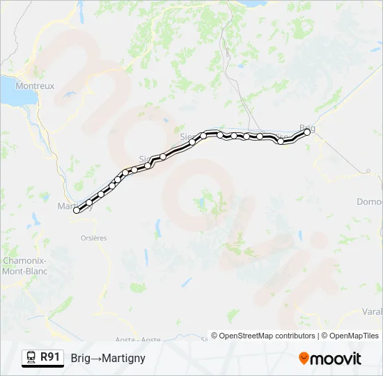 R91 Train Line Map