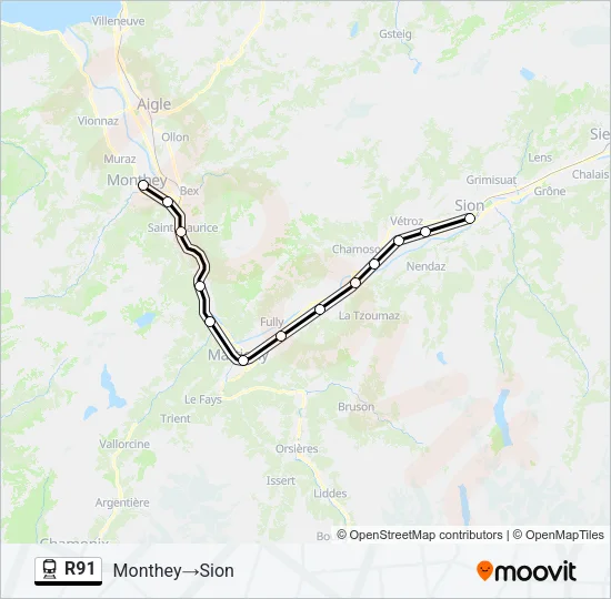 R91 Train Line Map