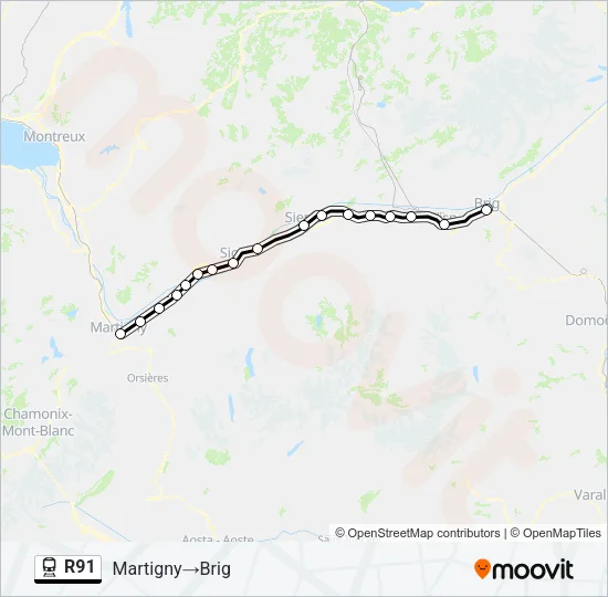 R91 Train Line Map