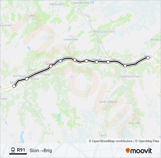 R91 Train Line Map
