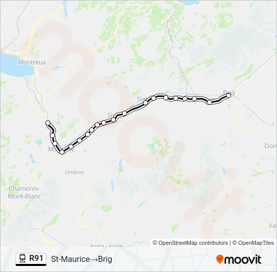 R91 Train Line Map