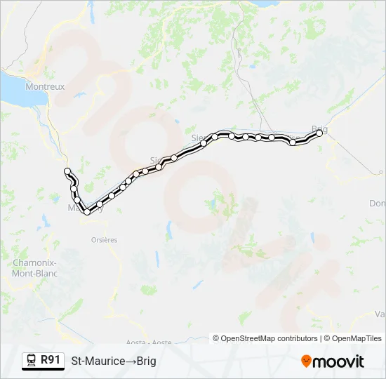 R91 Train Line Map