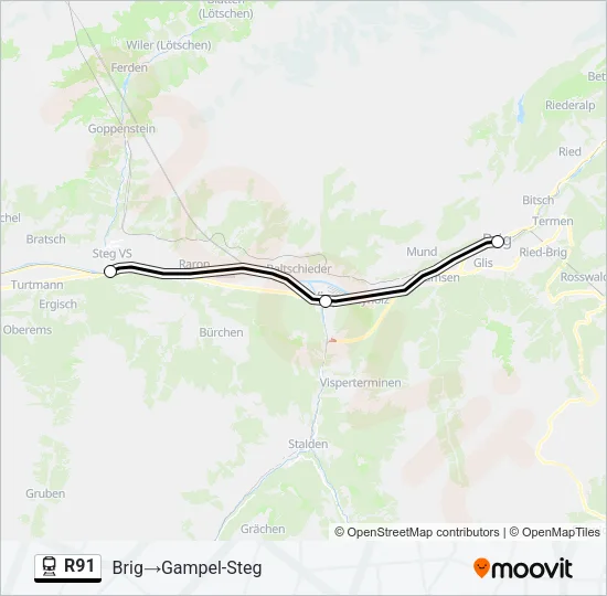 R91 Train Line Map