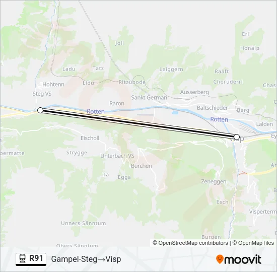 R91 Train Line Map