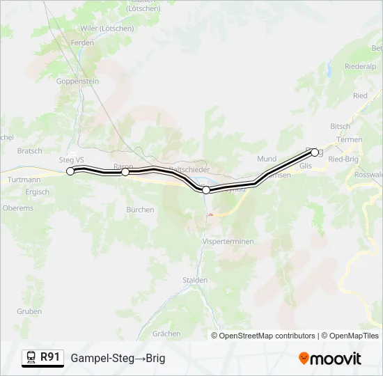 R91 Train Line Map