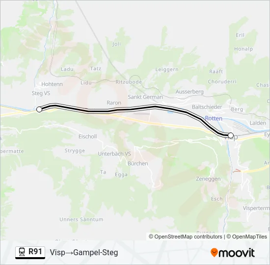 R91 Train Line Map
