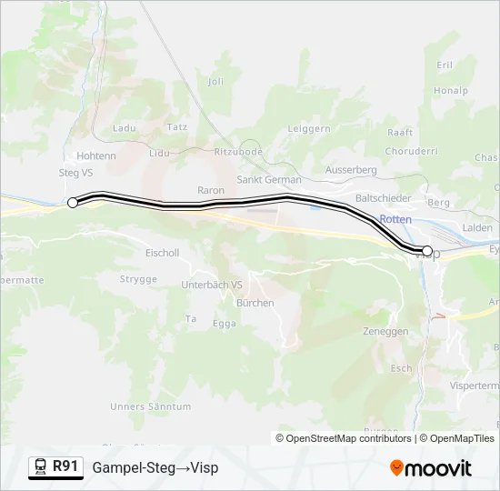 R91 Train Line Map