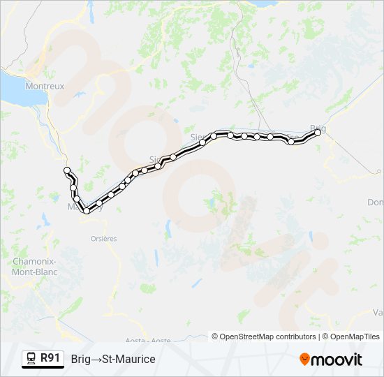 R91 Train Line Map