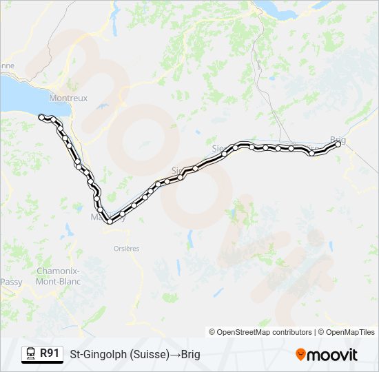 R91 Train Line Map