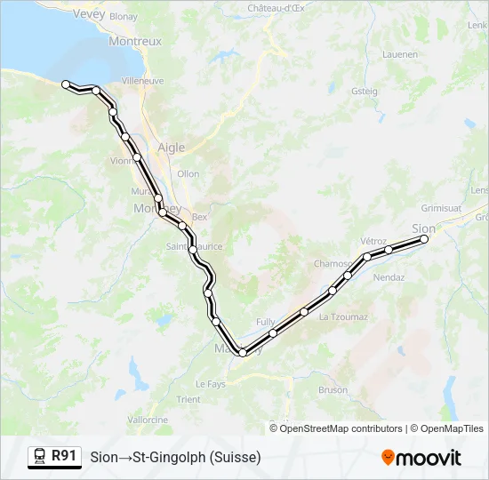R91 Train Line Map