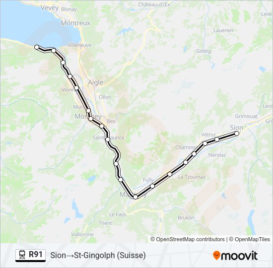 R91 Train Line Map