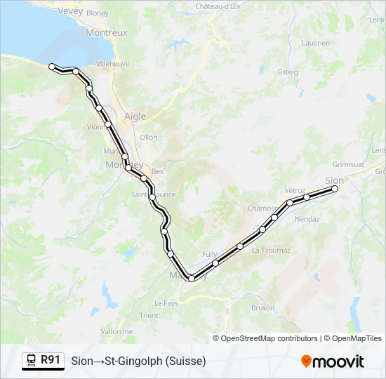 R91 Train Line Map