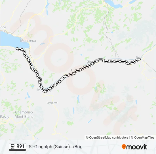 R91 Train Line Map