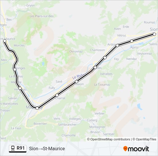 R91 Train Line Map