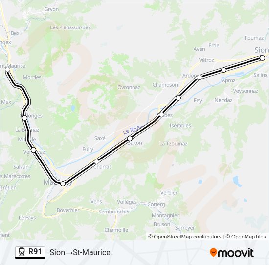 R91 Train Line Map